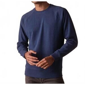 NEW THE NORMAL BRAND puremeso everyday crew sweater in indigo